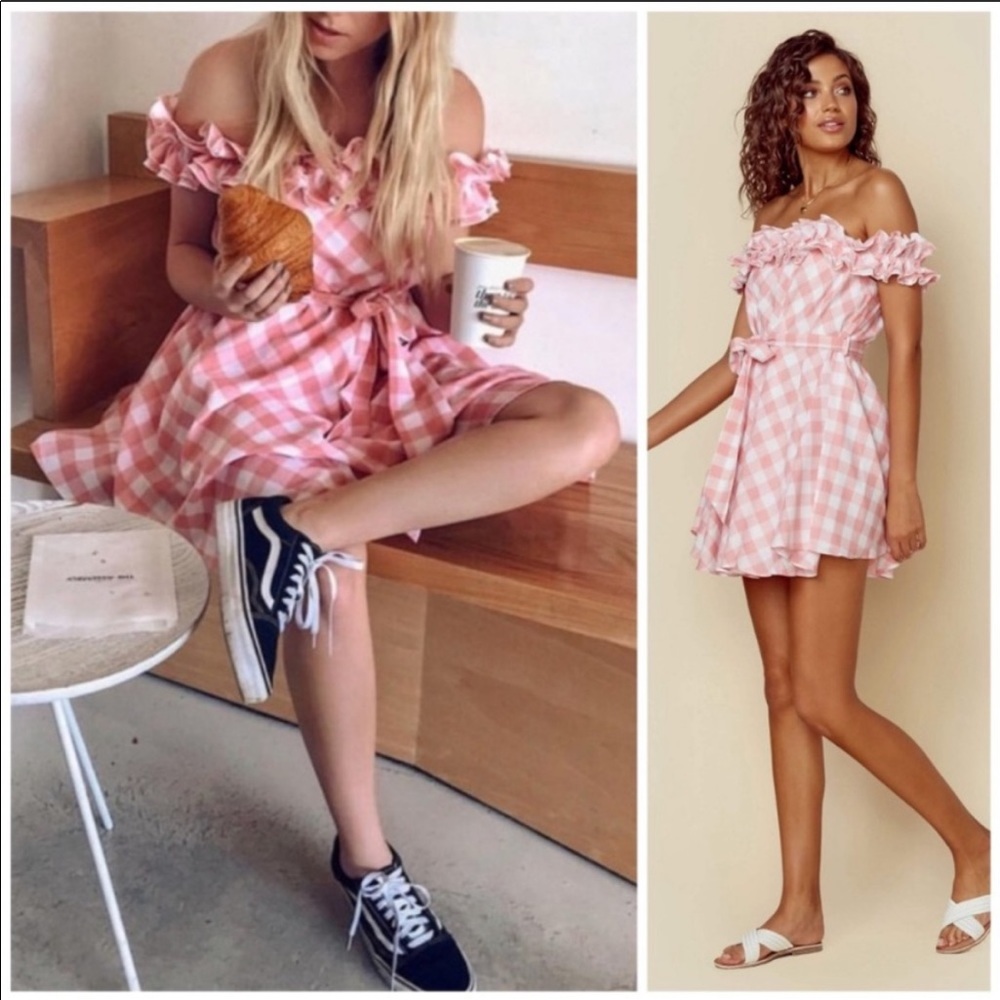 Anthropologie Steele Pink Gingham Dress - Picture 6 of 10